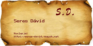 Seres Dávid névjegykártya